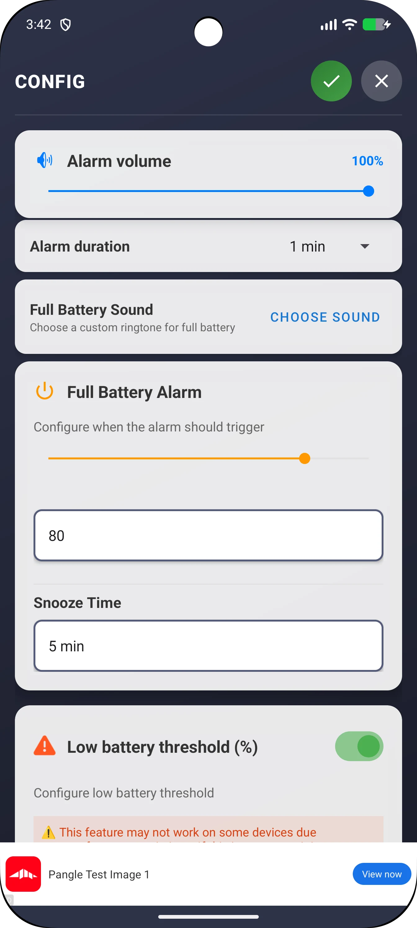 Battery Charge Limit & Alarm screenshot